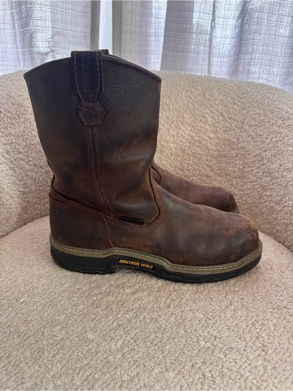 Wolverine Bandit W10846 Wellington Work Boots Mens 10.5 EW Brown Composite Toe